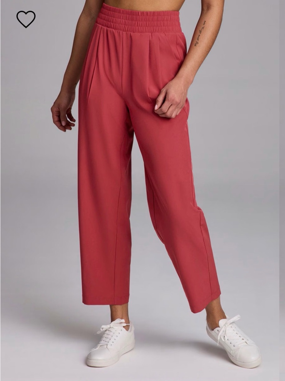 RBX Women's Smocked Waist Wide-Leg Track Pants in Garnet